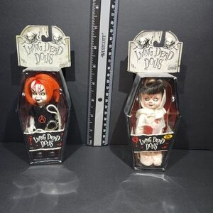 Living Dead Dolls Set with Red and White Outfits